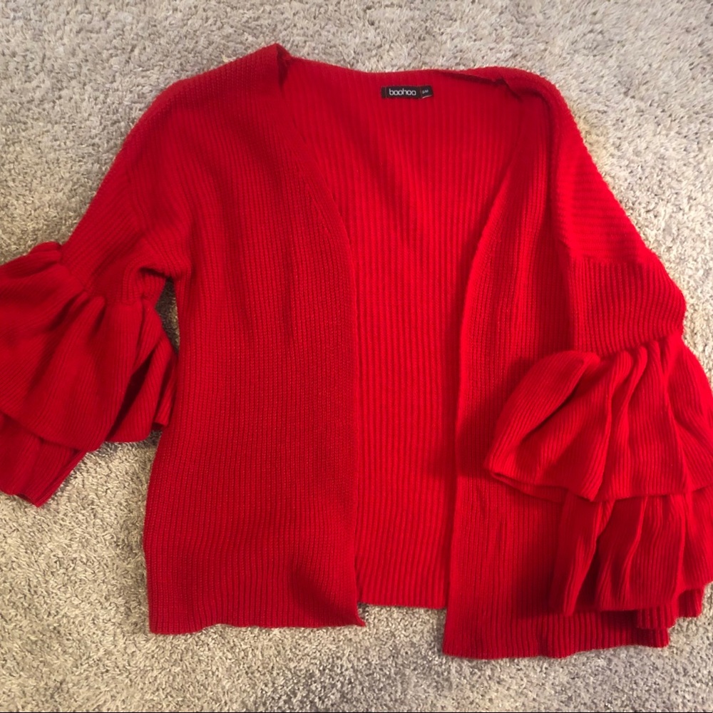 Red Cardigan with big sleeves, barely worn.